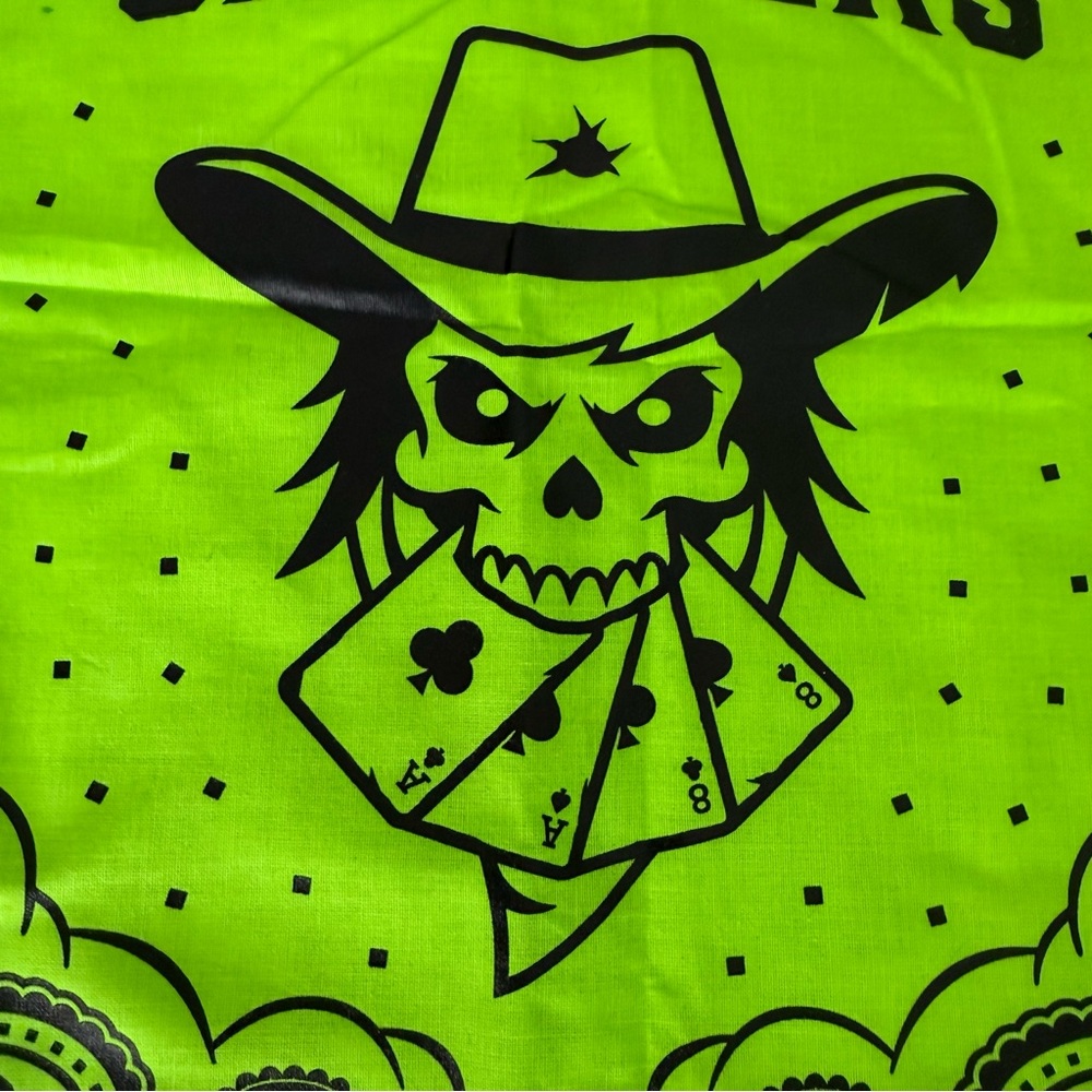 Austin Gamblers Texas Profesional Bull Riding Team Neon Green Bandana Gear - Picture 5 of 11